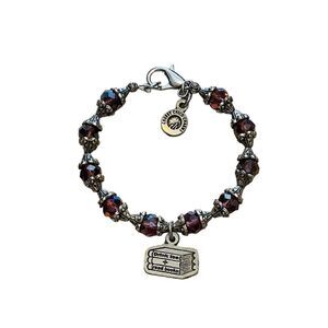 10/$25🦋 ChubbyChicoCharms Drink Tea & Read Books Purple Capped Crystal Bracelet